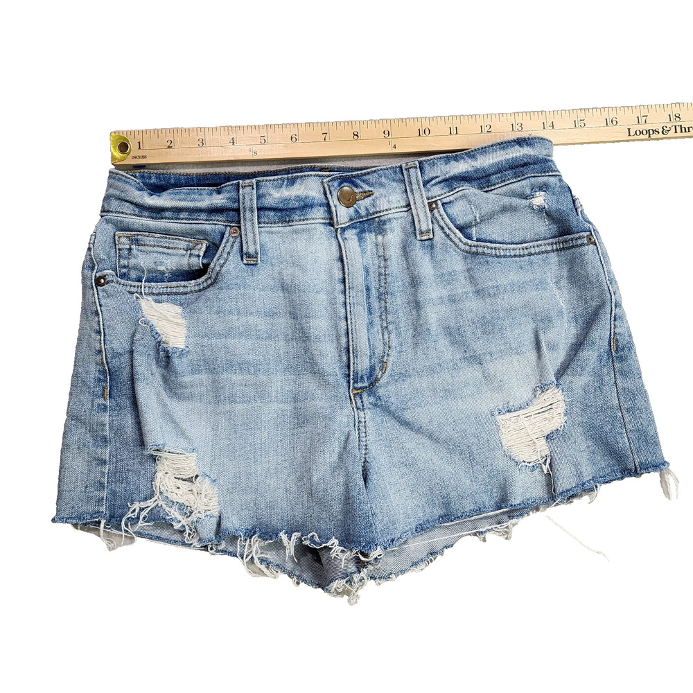 Joes Jean Shorts Women Size 29 Blue Cut Off Raw Hem Denim Frayed Hem